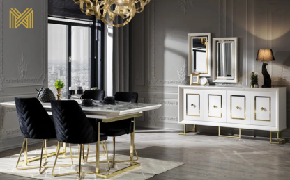 Luxe Eetkamer Set Isernia. Set Kost €1999,- Inclusief Btw!!! Verkrijgbaar in Meerdere Kleuren!!! Levertijd 30 Dagen!!! - Afbeelding 5